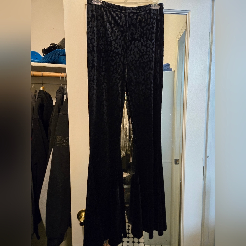 Killstar Black Patterned Flare Pants